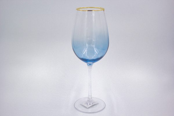 Wine Glasses Spray Blue Gold/ Set of Four - Image 2