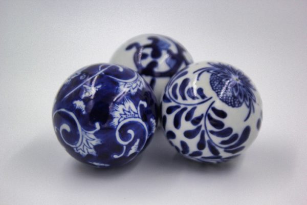 Hamptons  Style Porcelain Balls Set of Three