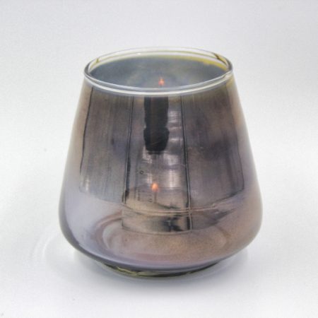 Glass Tealight Candle Holder Blue Lustre