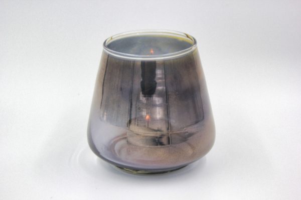 Glass Tealight Candle Holder Blue Lustre