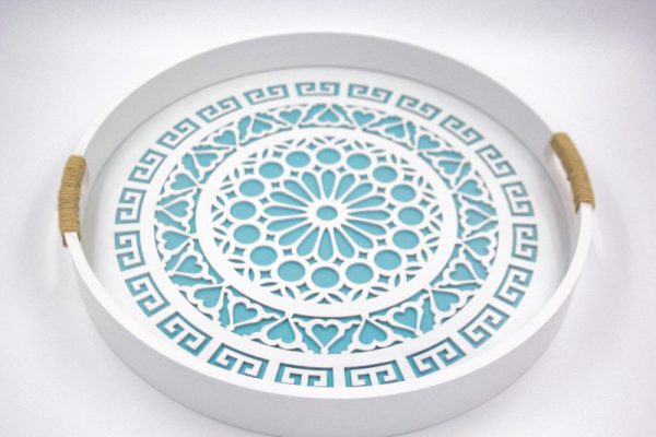 Wooden Round Tray Sky Medium