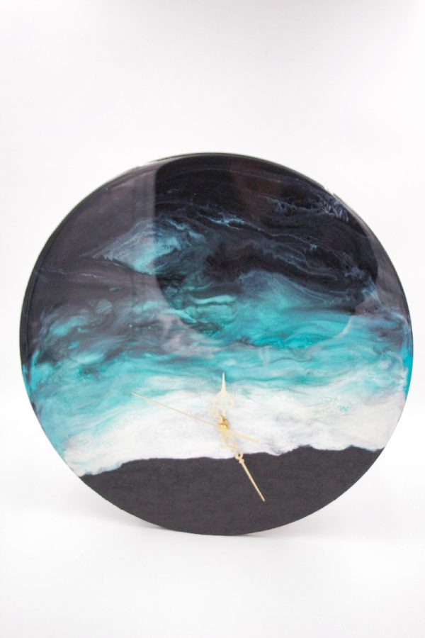 Resin Art Beach Themed Wall Clock