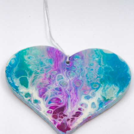 Resin Art Marbled Heart