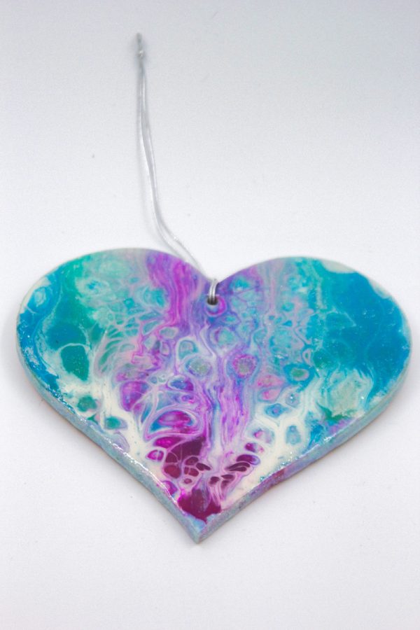 Resin Art Marbled Heart