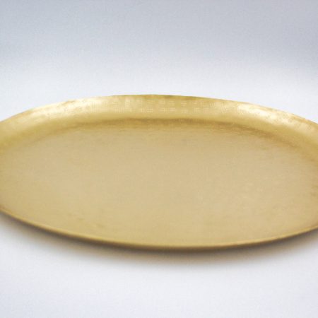 Hand Hammered Iron Tray Oval Set of Two