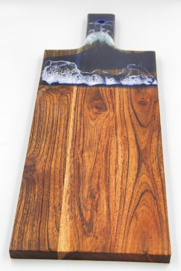 Resin Art Beach Themed Paddle Board Acacia Wood