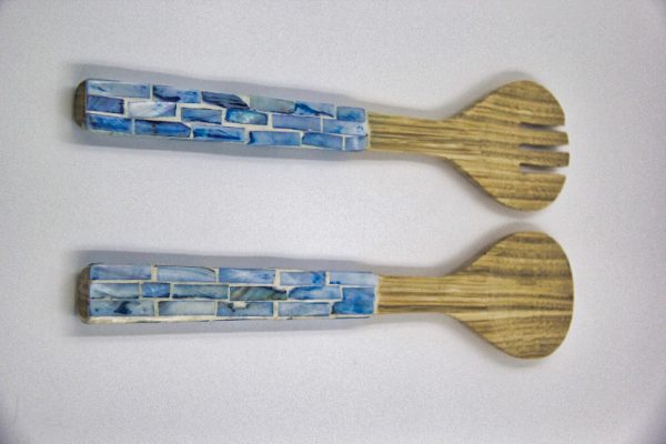 Salad Servers Soft Blue