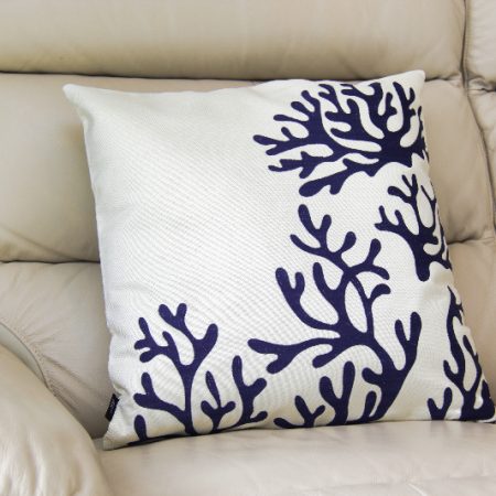 Sea Coral Navy & White Cushion Cover