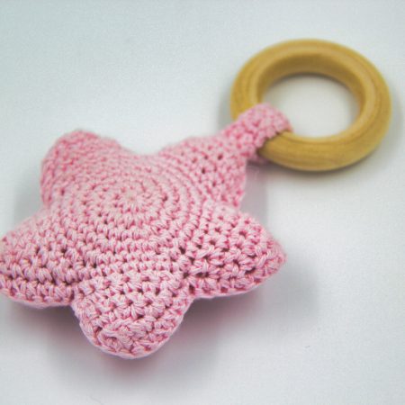 Cotton Star Rattle Pink