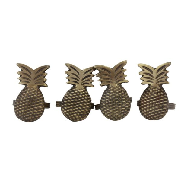 Pineapple Napkin Rings Set/4